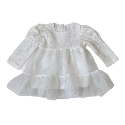 Spring and Autumn Arrival Baby Girls Long Sleeves Lace Tulle Dress