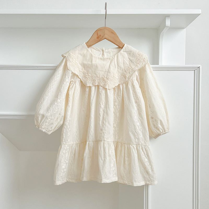 Arrival Autumn Baby Kids Girls Solid Color Flowers and Geometric Pattern Embroidery Long Sleeves Onesies and Dress – Princess Sister Matching Set, MyKids-USA®, Baby & Toddler Outfits, MyKids-USA -  -  -  -  -  -  - 