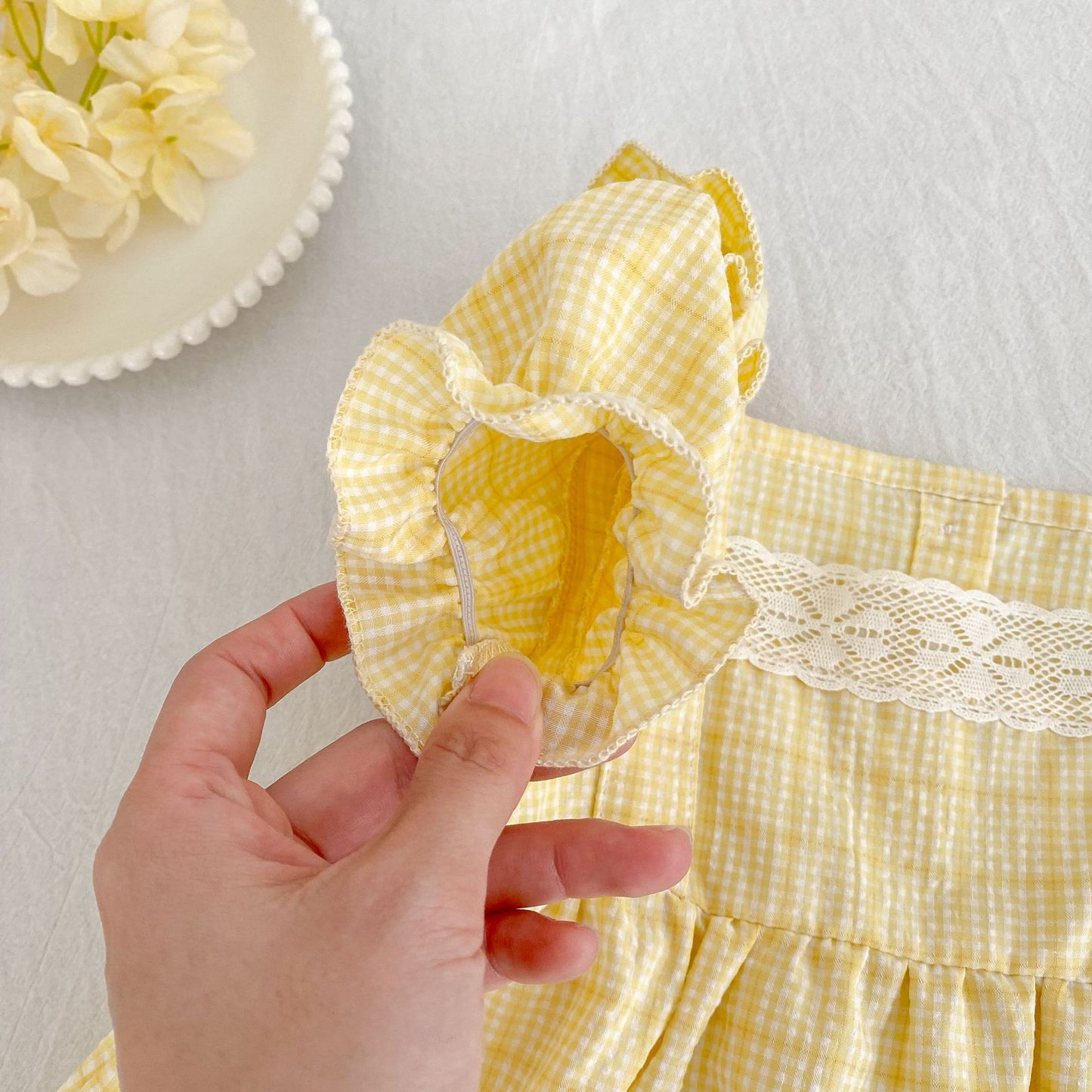 Summer Girls Cute Plaid Pattern Square Neck Onesies and Dress – Princess Sister Matching Set, MyKids-USA®, Baby & Children's Outfits, MyKids-USA -  -  -  -  -  -  - .