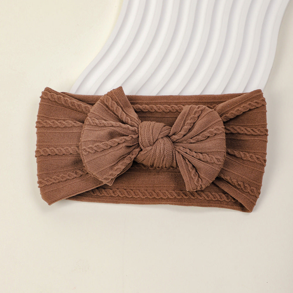 Soft Elastic Nylon Children's Butterfly Bow New Color Embroidered Baby Headband, MyKids-USA®, Headbands, MyKids-USA - Size/Age - Average Size (0-8Y) - Color - Brown -  -  - TR2411241503-A