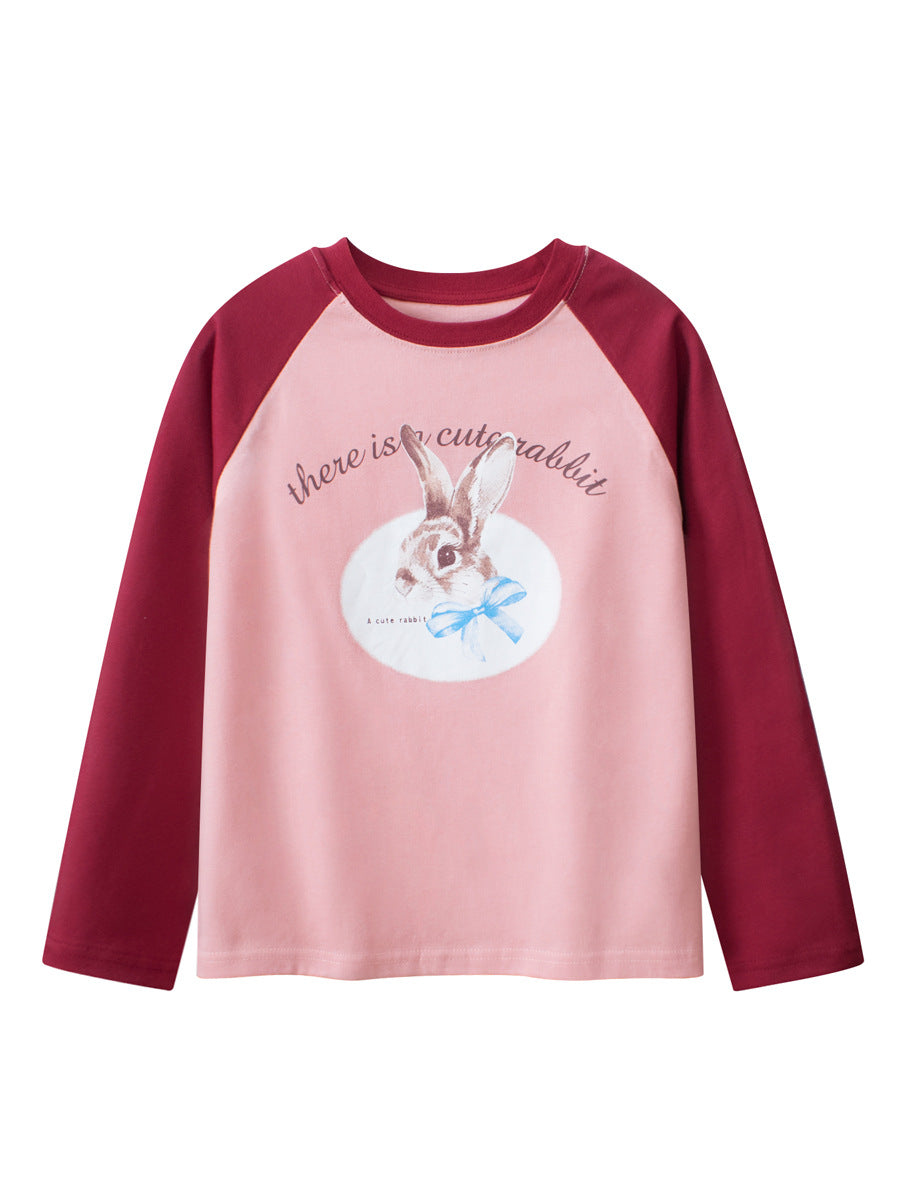 Arrival Girls Cartoon Print Crew Neck Long Sleeves Color Patchwork Sweatshirt, MyKids-USA®, Baby & Toddler Outerwear, MyKids-USA - Size/Age - 120 (5-7Y) - Color - Pink -  -  - TR2411162221-A