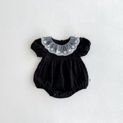 Summer Arrival Baby Girls Color Patchwork Tulle Design Collar Short Sleeves Onesies, MyKids-USA®, Baby One-Pieces, MyKids-USA -  -  -  -  -  -  - 