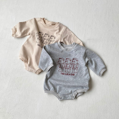 MyKids-USA® Autumn Arrival Baby Kids Long Sleeves Teddy Bear and Letters Pattern Bodysuit