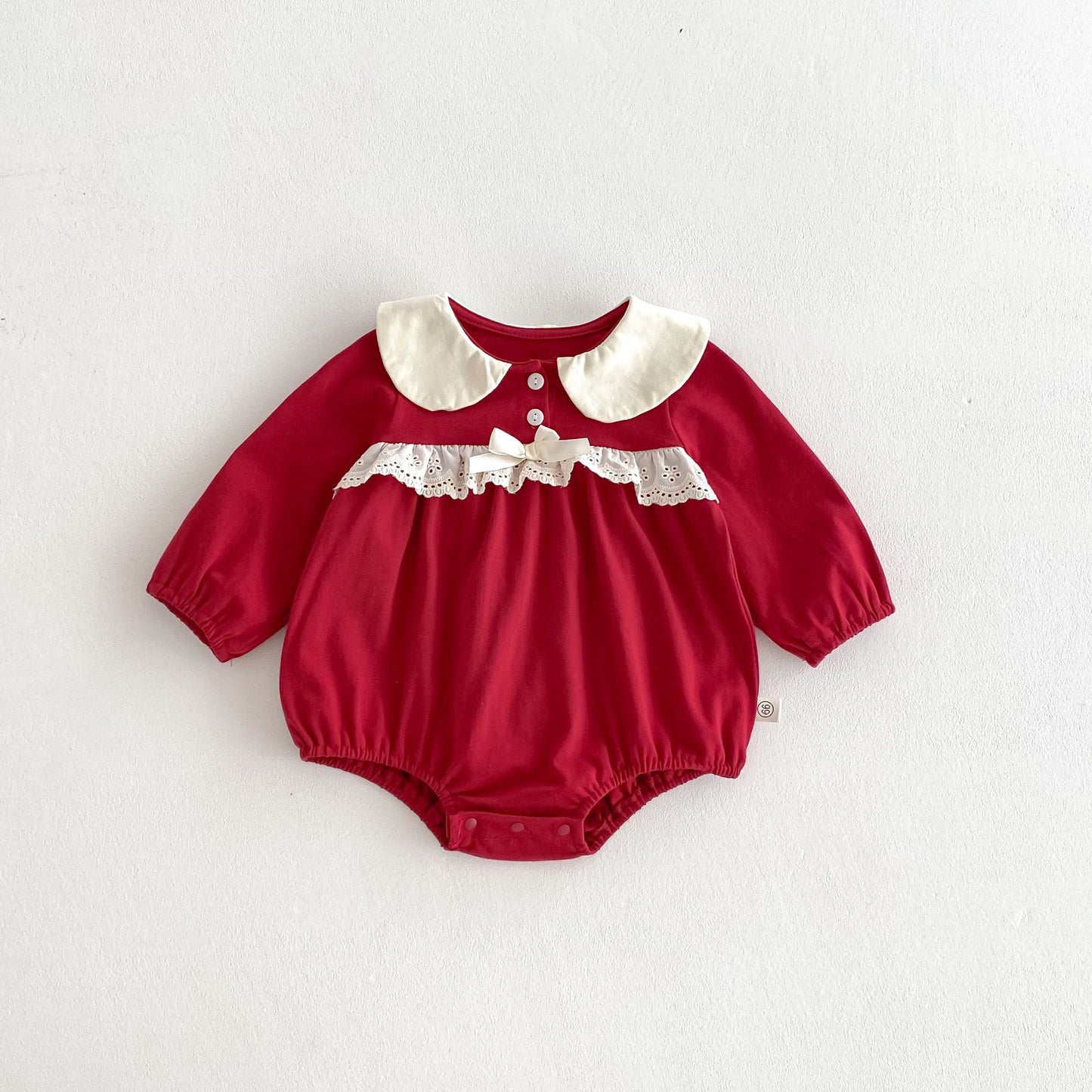 Autumn Arrival Baby Girls Long Sleeves Color Patchwork Peter Pan Collar Onesies, MyKids-USA®, Bodysuits, MyKids-USA -  -  -  -  -  -  - 