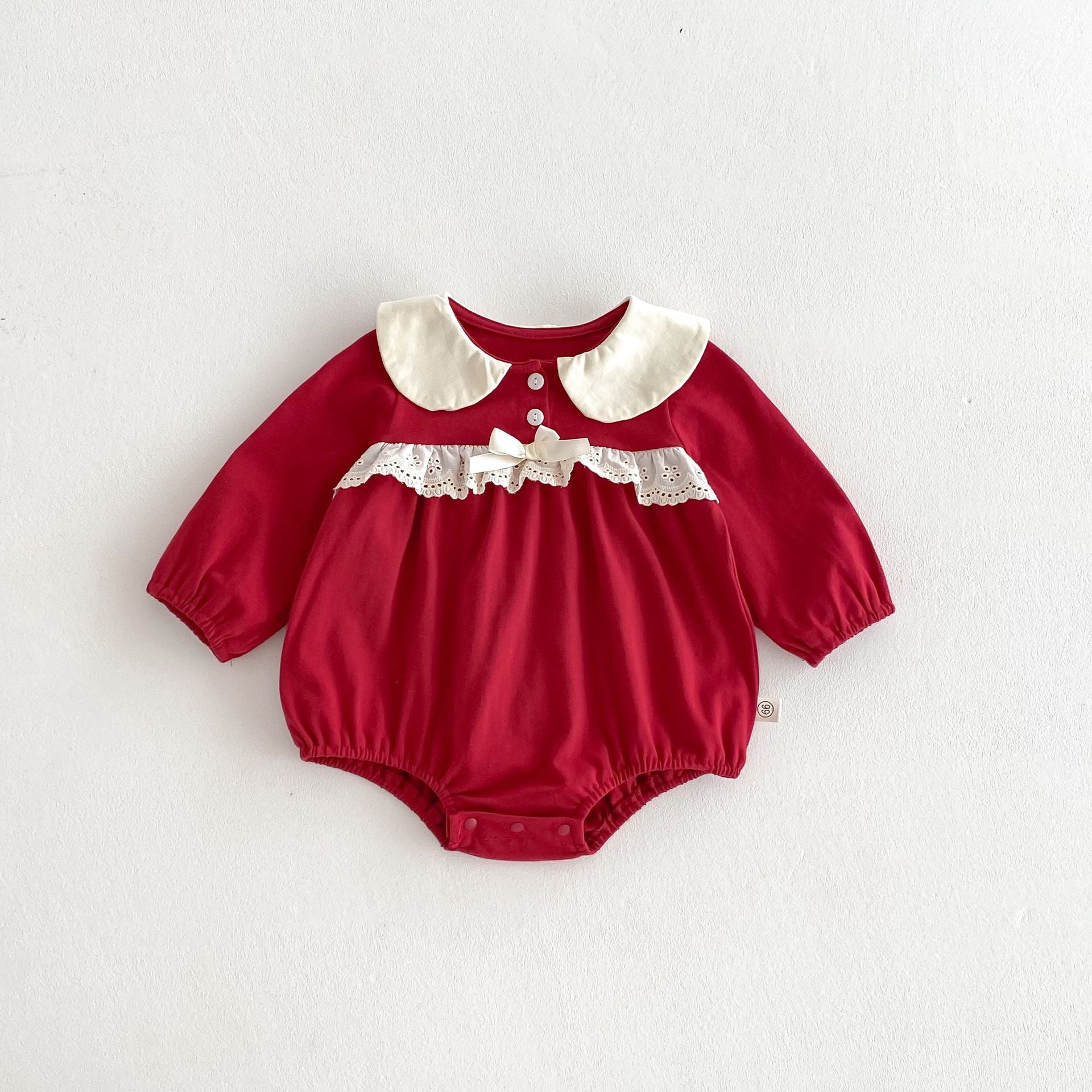 Autumn Arrival Baby Girls Long Sleeves Color Patchwork Peter Pan Collar Onesies, MyKids-USA®, Bodysuits, MyKids-USA -  -  -  -  -  -  - 