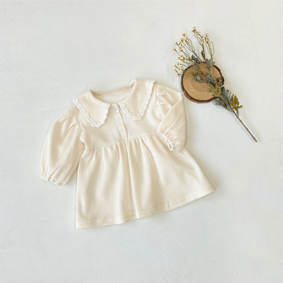 MyKids-USA® Autumn Arrival Baby Kids Girls Princess Long Sleeves Flowers Lace Trim Dress
