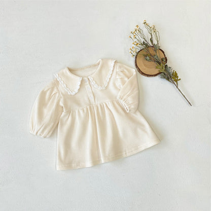 MyKids-USA® Autumn Arrival Baby Kids Girls Princess Long Sleeves Flowers Lace Trim Dress