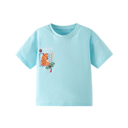 Summer Boys’ Animals Cartoon Pattern T-shirt, MyKids-USA®, T-Shirts, MyKids-USA - Size/Age - 90 (12-24M) - Color - Blue -  -  - TR2604161551-A.