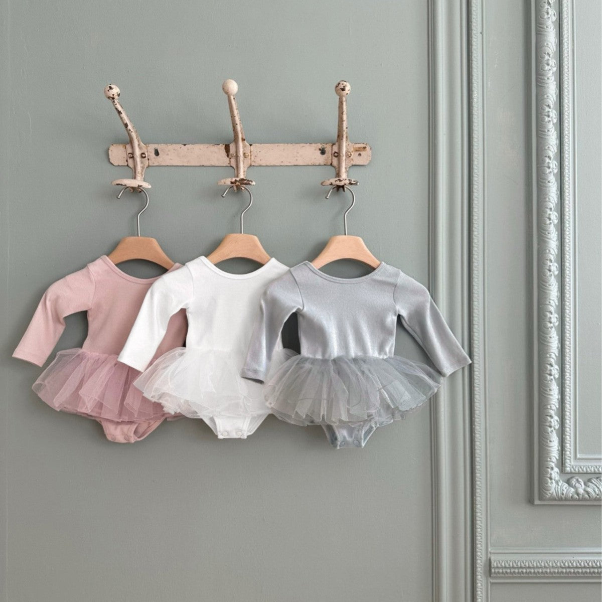 MyKids-USA® Autumn Arrival Baby Kids Girls Long Sleeves Tulle Patchwork Bodysuit Dress