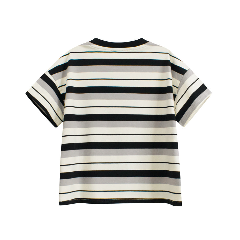 Summer Arrival Kids’ Striped Pattern T-shirt in European and American Style, MyKids-USA®, Baby & Toddler Tops, MyKids-USA -  -  -  -  -  -  - 