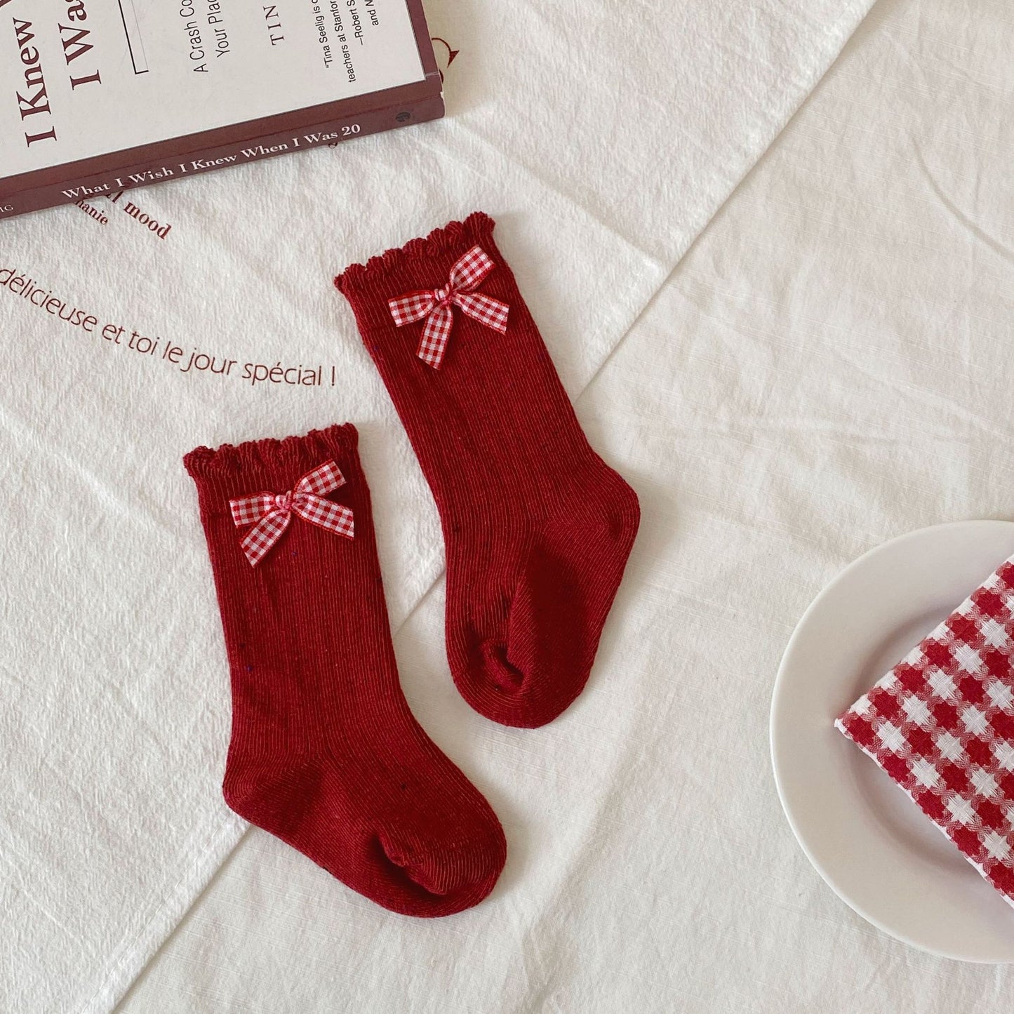 Autumn and Winter Baby Girls Breathable Simple Red Socks, MyKids-USA®, Baby & Toddler Socks & Tights, MyKids-USA - Size/Age - S (0-1Y) - Color - Pink -  -  - TR2512101717-C.