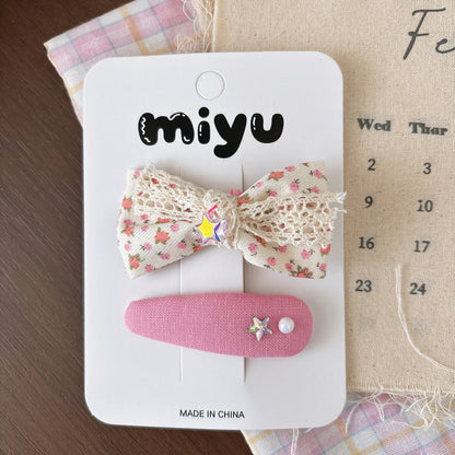 Collection of Flowers Hair Clips or Hair Ties, MyKids-USA®, Hair Pins, Claws & Clips, MyKids-USA - Size/Age - Average Size (0-12Y） - Color - Beige -  -  - TR2605022129-A.