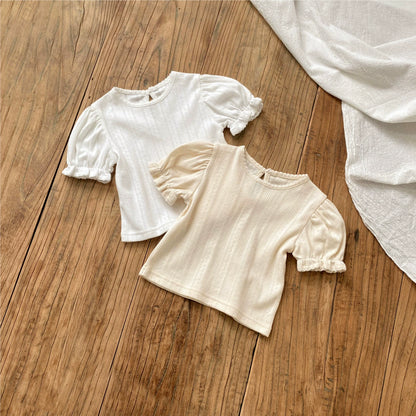 Summer Hot Selling Baby Kids Girls Short Sleeves Solid Color T-shirt, MyKids-USA®, Baby & Toddler Tops, MyKids-USA -  -  -  -  -  -  - 