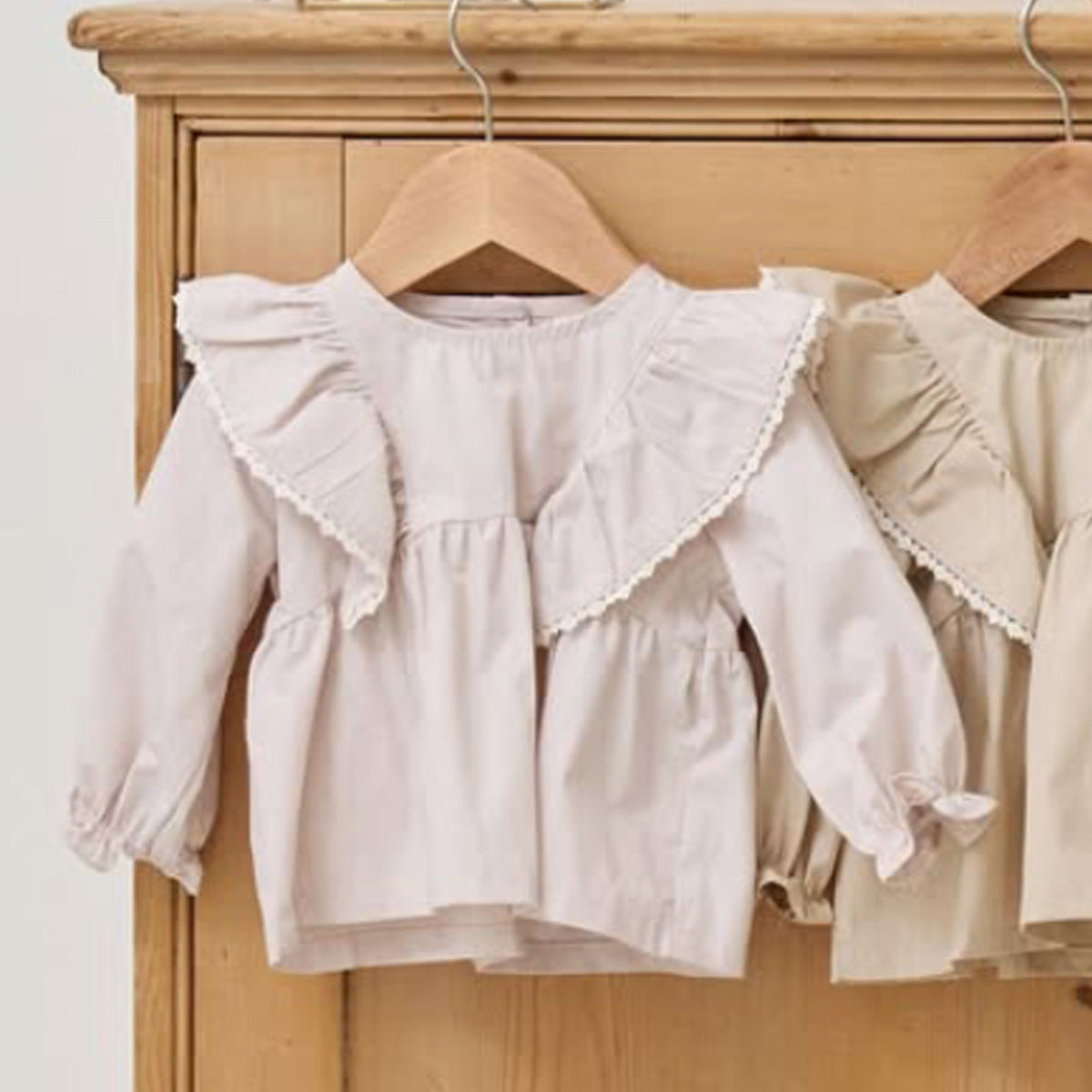 MyKids-USA® Autumn Arrival Baby Girls Long Sleeves Lace Trim Top