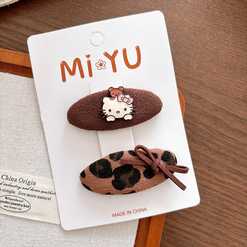 Collection of 2 Versatile Leopard Pattern Hair Clips, MyKids-USA®, Hair Pins, Claws & Clips, MyKids-USA - Size/Age - Average Size (0-12Y） - Color - Brown -  -  - TR2602071245-C.