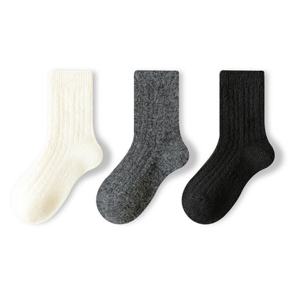 Autumn and Winter Arrival Baby Unisex Breathable Striped Pattern or Solid Color Casual Socks 1 Lot=3-Pair Set, MyKids-USA®, Baby & Toddler Socks & Tights, MyKids-USA - Size/Age - M (2-4Y) - Color - Black -  -  - TR2601072051-C.