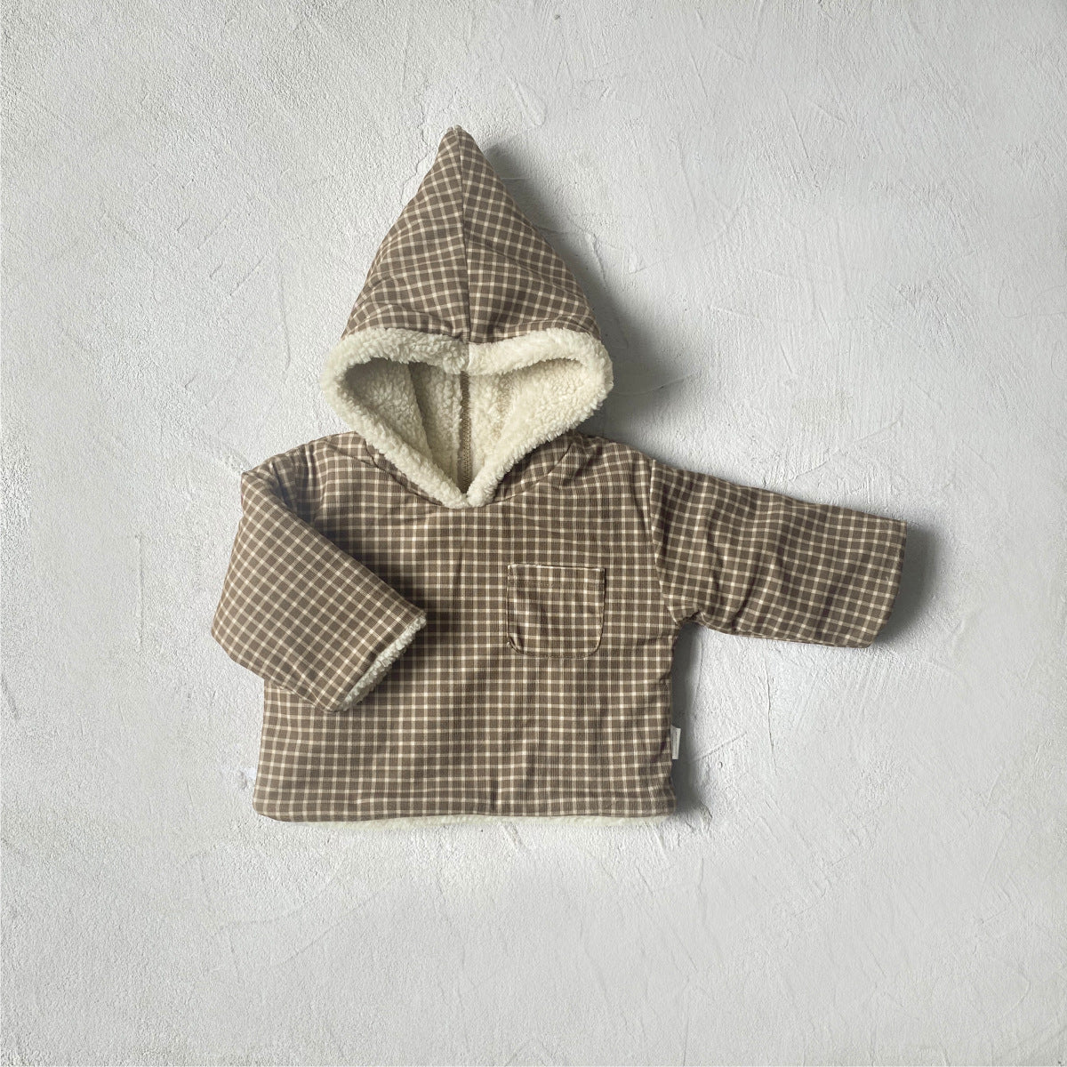Arrival Winter Baby Kids Unisex Plaid or Striped Pattern Fleece-Lined Hoodies