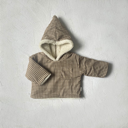 Arrival Winter Baby Kids Unisex Plaid or Striped Pattern Fleece-Lined Hoodies