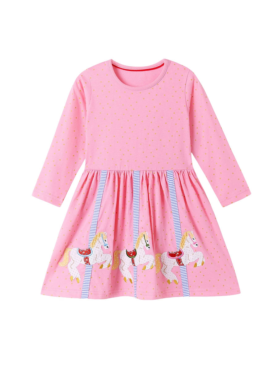 Autumn Arrival Cartoon Animals Pattern Long Sleeves Crew Neck Dress fo – MyKids-USA® Autumn Arrival Cartoon Animals Pattern Long Sleeves Crew Neck Dress fo – MyKids-USA®