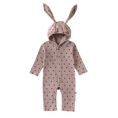 Spring Arrival Baby Unisex Long Sleeves Dots Pattern Hooded Rompers, MyKids-USA®, Baby One-Pieces, MyKids-USA - Size/Age - 66 (3-6M) - Color - Red -  -  - TR2601301734-E.