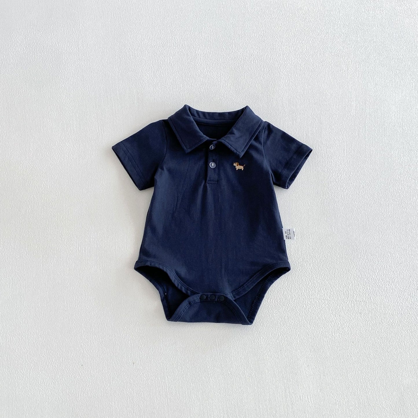 Summer Arrival Baby Boys Short Sleeves Turn-down Collar Puppy Pattern Bodysuit, MyKids-USA®, Baby & Children's One-Pieces, MyKids-USA - Size/Age - 66 (3-6M) - Color - Navy Blue (Dark Blue) -  -  - TR2606012332-C.