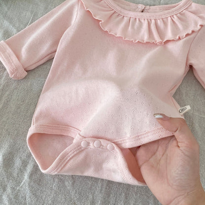 Autumn Arrival Baby Girls Long Sleeves Pink Onesies with Rabbit Hat, MyKids-USA®, Baby One-Pieces, MyKids-USA -  -  -  -  -  -  - 