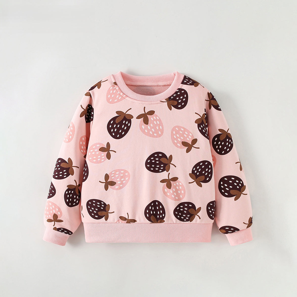 MyKids-USA® Spring and Autumn Baby Kids Girls Strawberry Pattern Long Sleeves Top
