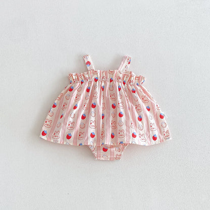 Design Summer Baby Kids Girls Sleeveless Cartoon Pattern Strap Bodysuit, MyKids-USA®, Baby & Children's One-Pieces, MyKids-USA -  -  -  -  -  -  - .