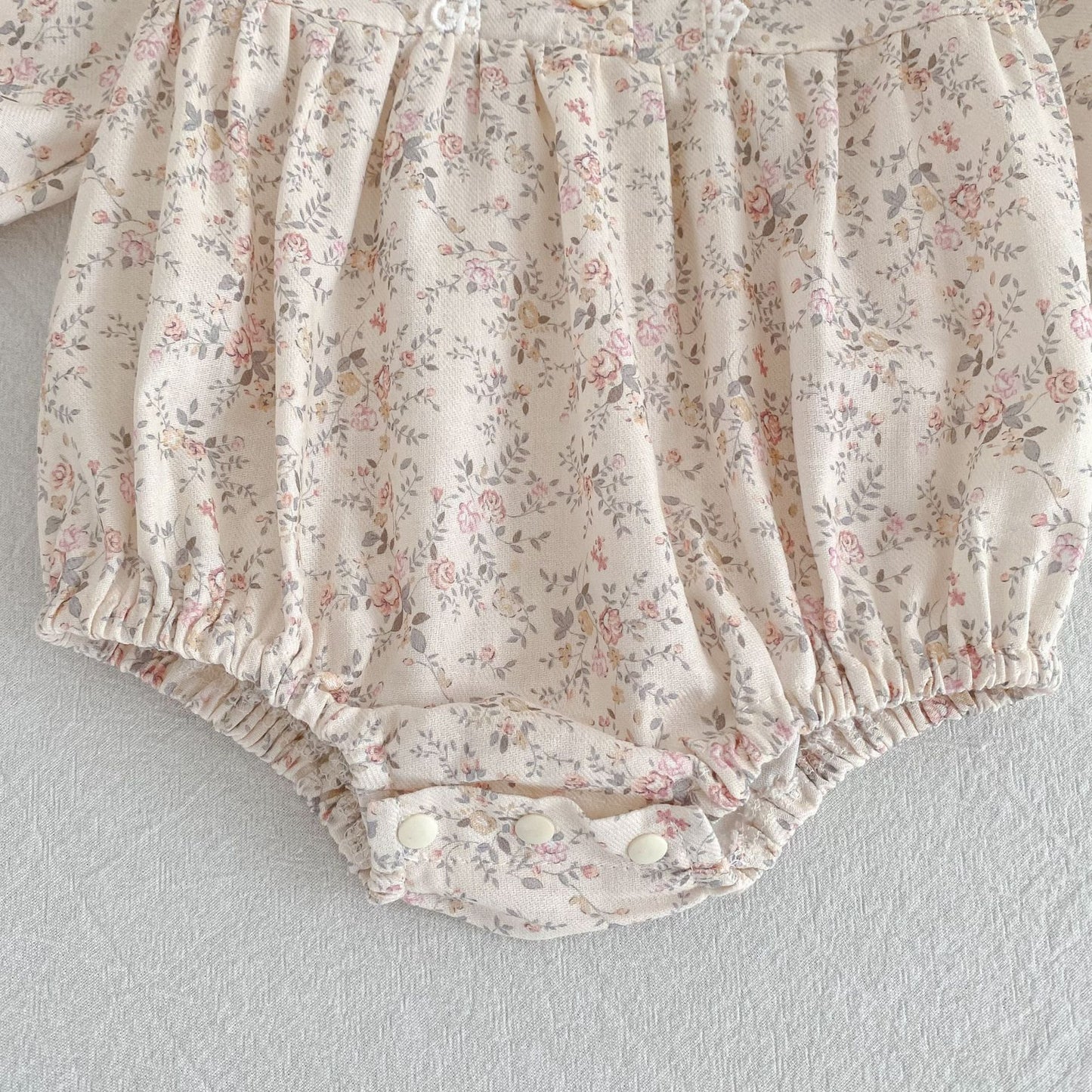 Arrival Spring and Autumn Flowers Pattern Baby Kids Girls Peter Pan Collar Onesies and Dress – Princess Sister Matching Set