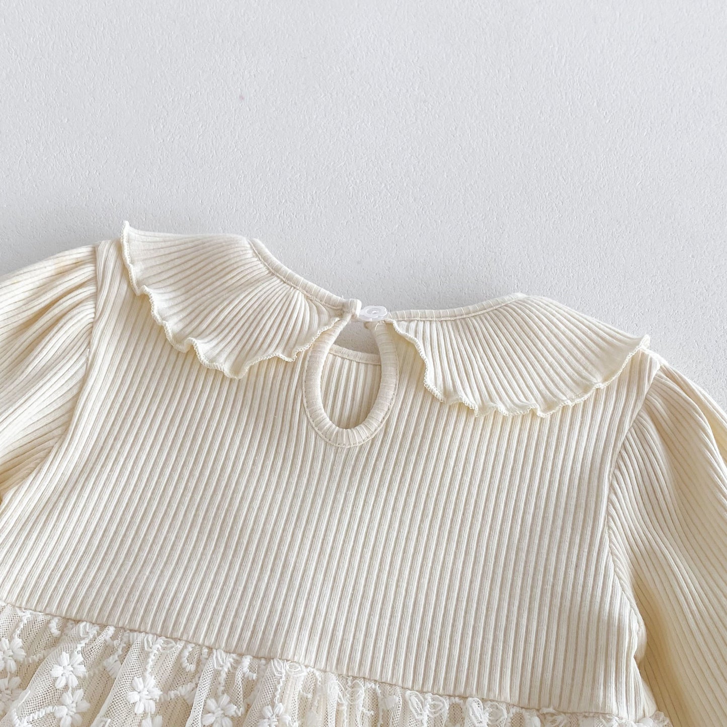 Spring Arrival Baby Girls Cute Floral Embroidered Tulle Long Sleeves Onesies, MyKids-USA®, Baby One-Pieces, MyKids-USA -  -  -  -  -  -  - 