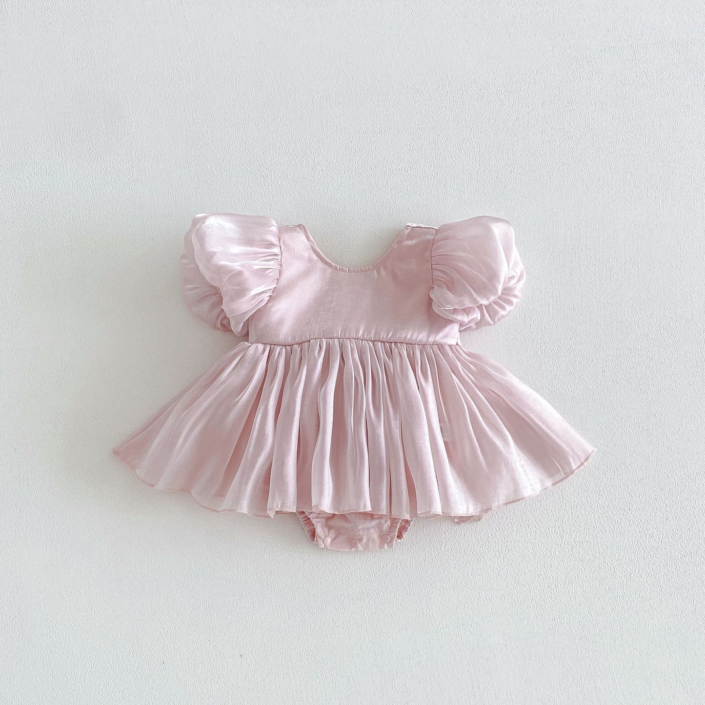 Summer Arrival Baby Girls Short Sleeves Cute Solid Color Bodysuit Dress, MyKids-USA®, Baby & Children's One-Pieces, MyKids-USA - Size/Age - 66 (3-6M) - Color - Pink -  -  - TR2604192132-B.