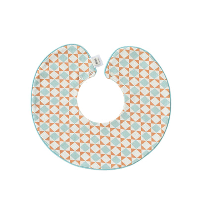 MyKids-USA® Adorable Geometric Pattern Snap-on Round Shaped Bib