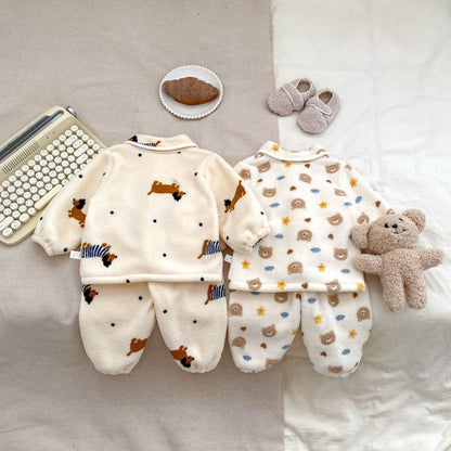 Winter Baby Kids Long Sleeves Animals Cartoon Pattern Top and Pants Pajamas Clothing Set, MyKids-USA®, Pajamas, MyKids-USA -  -  -  -  -  -  - 