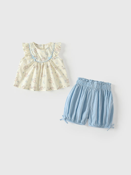 Arrival Summer Baby Kids Girls Fly Sleeves Floral Pattern Top and Blue Shorts Clothing Set, MyKids-USA®, Baby & Children's Outfits, MyKids-USA -  -  -  -  -  -  - .