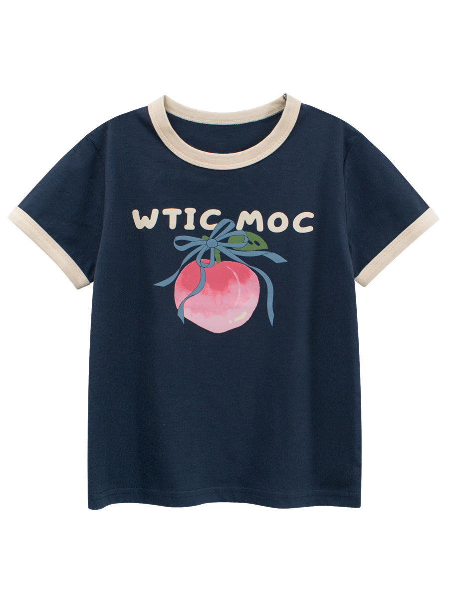 Summer Girls’ Fruits and Letters Pattern T-shirt in European and American Style, MyKids-USA®, T-Shirts, MyKids-USA -  -  -  -  -  -  - .