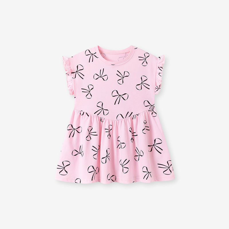 Summer Arrival Butterfly-bows Pattern Sleeveless Dress for Stylish Girls, MyKids-USA®, Baby & Toddler Dresses, MyKids-USA - Size/Age - 90 (12-24M) - Color - Pink -  -  - TR2602081445-A.