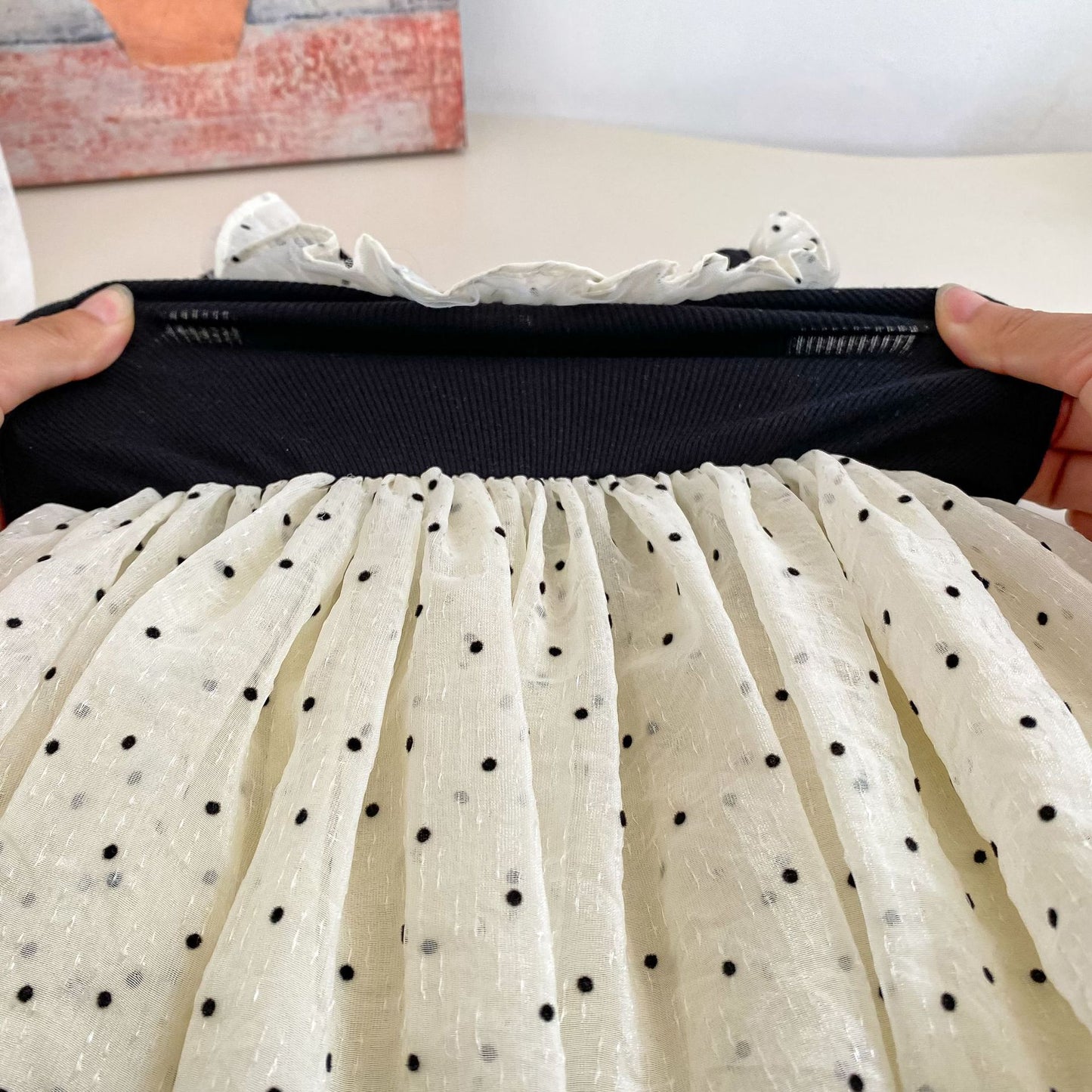 Summer Baby Kids Girls Sleeveless Dots Pattern Color Patchwork Dress
