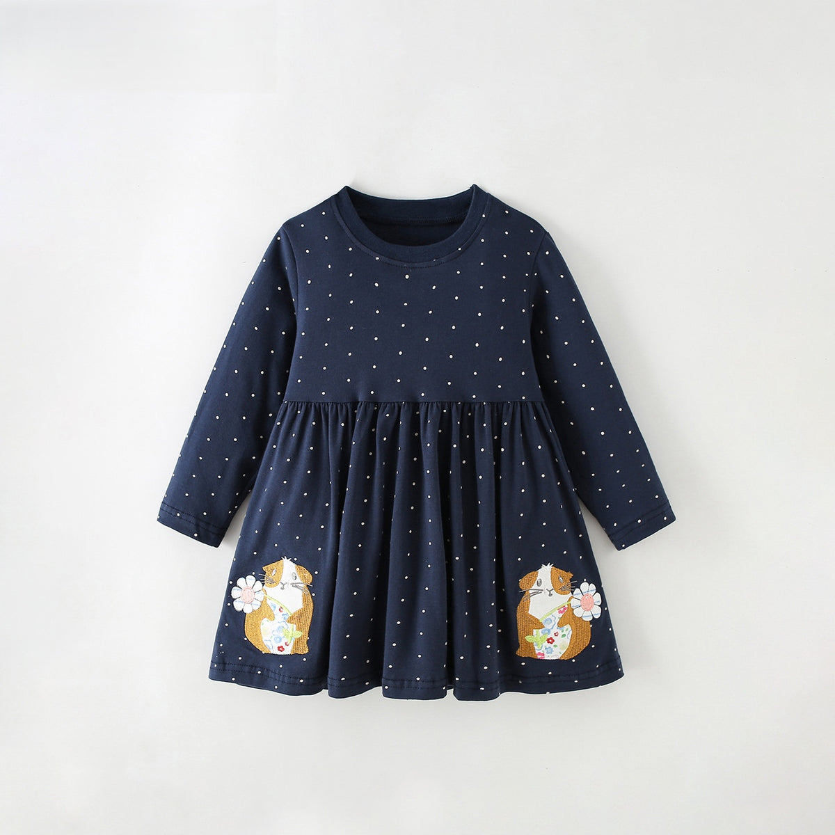 MyKids-USA® Autumn Arrival Baby Kids Girls Princess Cartoon Pattern Long Sleeves Dress