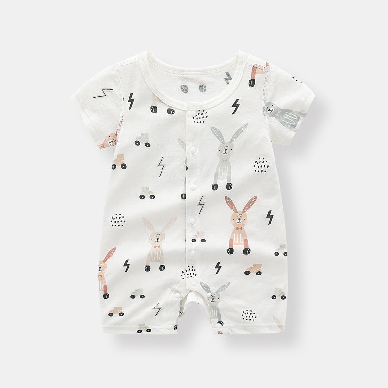 Summer Arrival Baby Short Sleeves Animals Cartoon Pattern Rompers Bodysuits, MyKids-USA®, Baby & Children's One-Pieces, MyKids-USA - Size/Age - 66 (3-6M) - Color - White -  -  - TR2605182154-A.