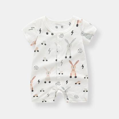 Summer Arrival Baby Short Sleeves Animals Cartoon Pattern Rompers Bodysuits, MyKids-USA®, Baby & Children's One-Pieces, MyKids-USA - Size/Age - 66 (3-6M) - Color - White -  -  - TR2605182154-A.