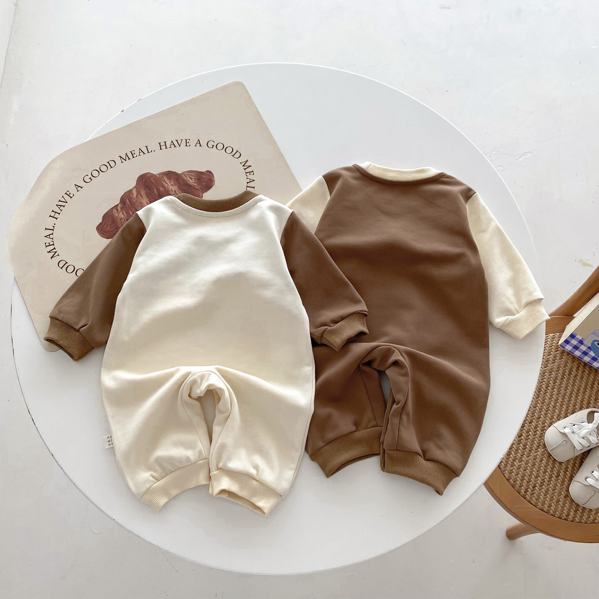 Autumn Arrival Baby Unisex Long Sleeves Teddy Bear Pattern Color Patchwork Rompers, MyKids-USA®, Baby One-Pieces, MyKids-USA -  -  -  -  -  -  - 