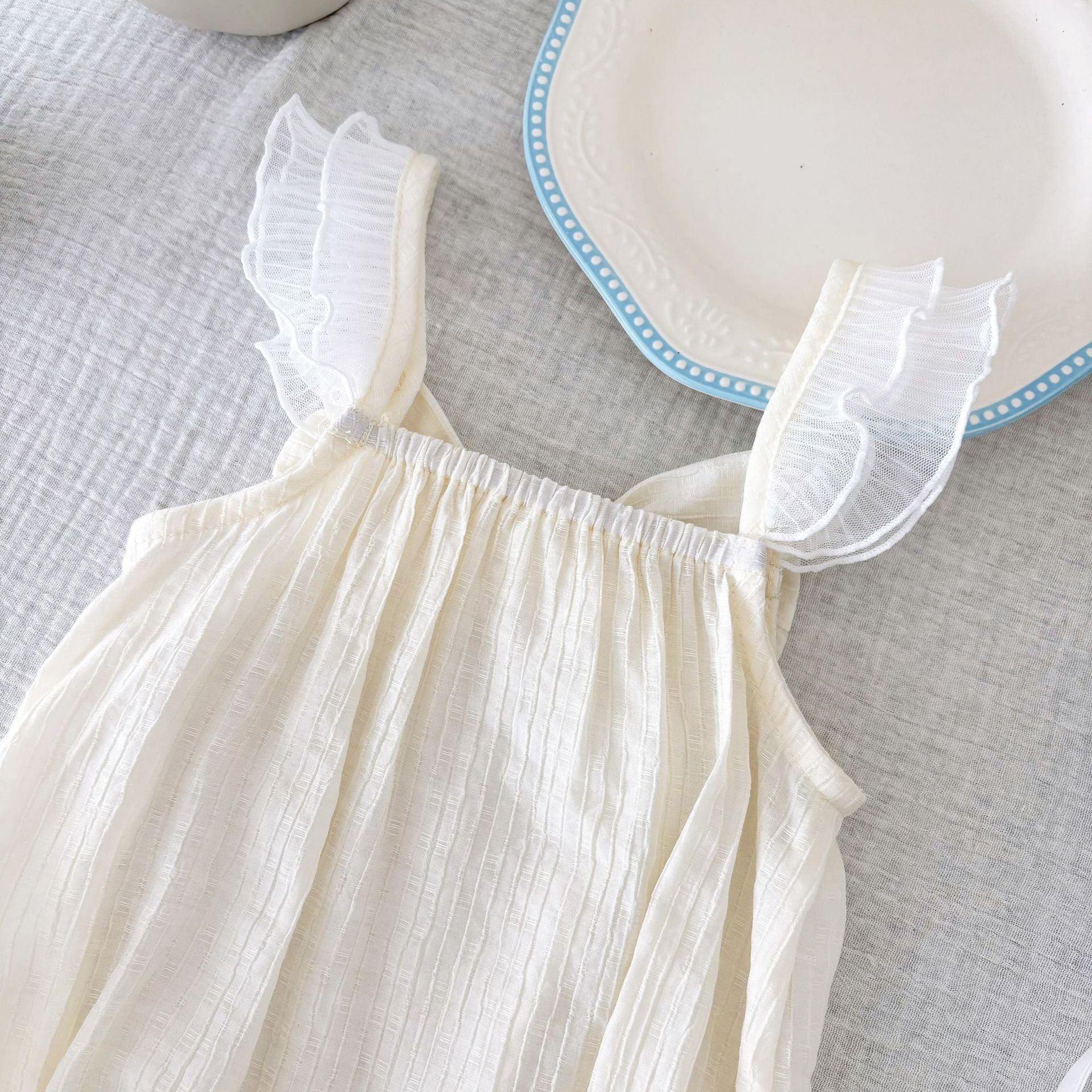 Summer Arrival Baby Girls Sleeveless Solid Color Butterfly-bow Decorated Strap Onesies, MyKids-USA®, Baby One-Pieces, MyKids-USA -  -  -  -  -  -  - 