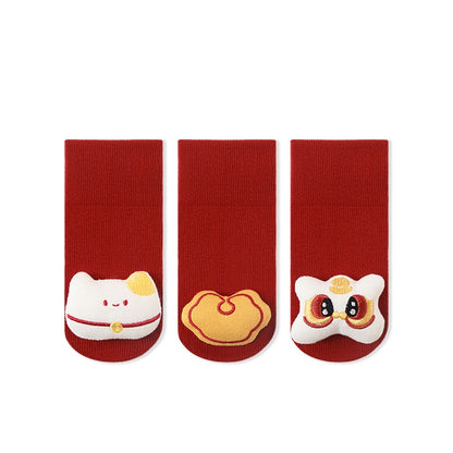 Autumn and Spring Baby Boys and Girls Cute Cartoon Pattern Socks 1 Lot=3-Pair Set, MyKids-USA®, Baby & Toddler Socks & Tights, MyKids-USA - Size/Age - XS (0-6M) - Color - Red -  -  - TR2601252156-C.
