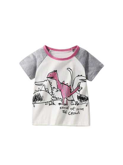 Summer Boys’ Animals Cartoon Pattern T-shirt in European and American Style, MyKids-USA®, Baby & Toddler Tops, MyKids-USA -  -  -  -  -  -  - 