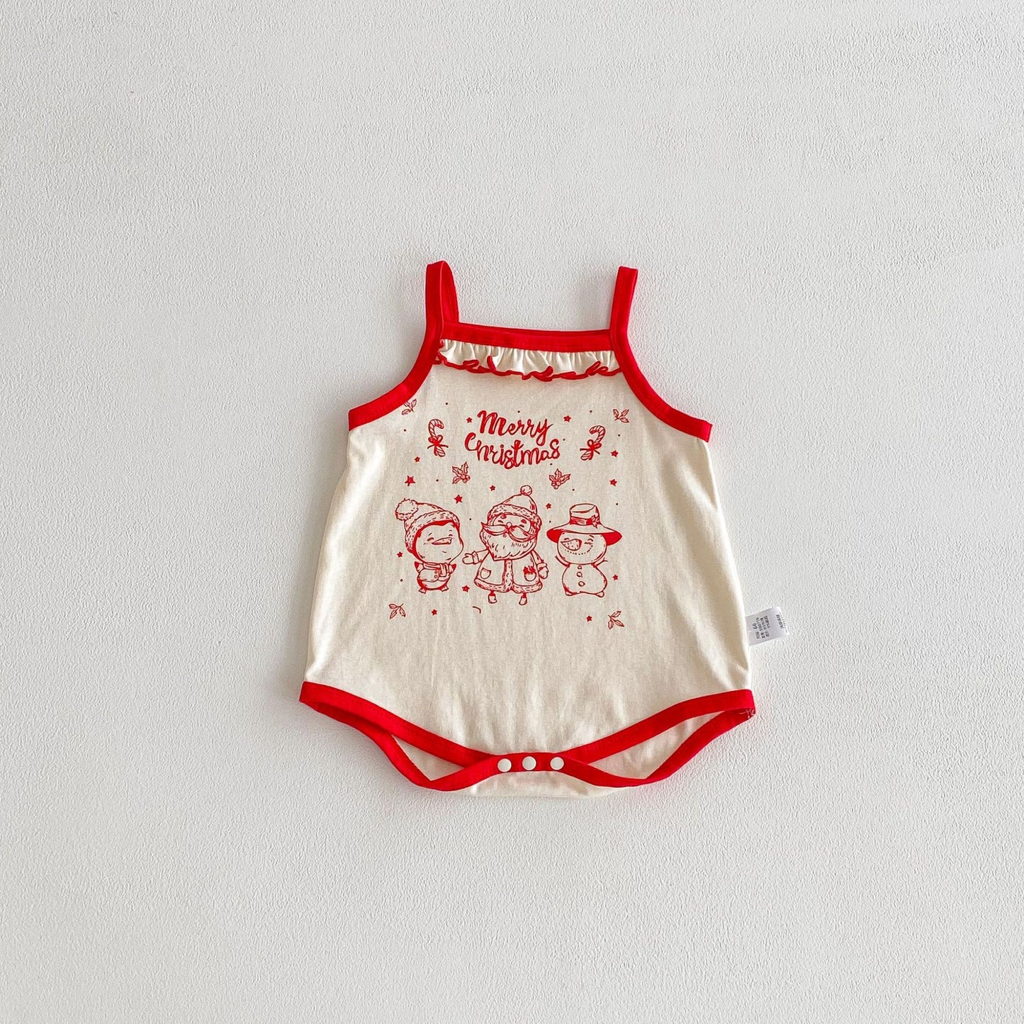 Summer and Spring Arrival Baby Unisex Long Sleeves Christmas Cartoon Bodysuit