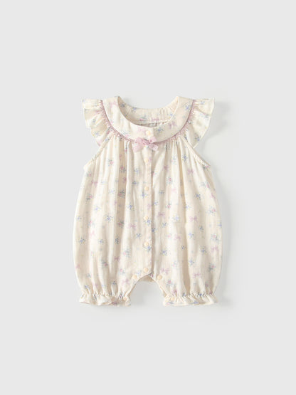 Summer Arrival Baby Girls Fly Sleeves Flowers Pattern Rompers Bodysuits, MyKids-USA®, Baby & Children's One-Pieces, MyKids-USA - Size/Age - 66 (3-6M) - Color - Purple -  -  - TR2605072329-A.