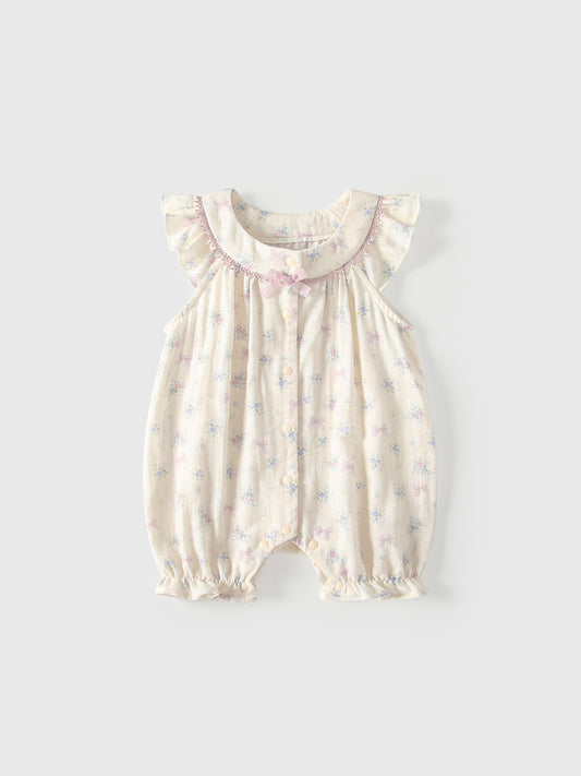 Summer Arrival Baby Girls Fly Sleeves Flowers Pattern Rompers Bodysuits, MyKids-USA®, Baby & Children's One-Pieces, MyKids-USA - Size/Age - 66 (3-6M) - Color - Purple -  -  - TR2605072329-A.