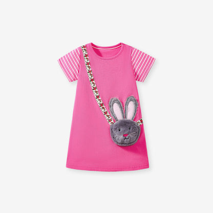 Summer Arrival Animals Cartoon Pattern Short Sleeves Dress for Stylish Girls, MyKids-USA®, Baby & Toddler Dresses, MyKids-USA - Size/Age - 90 (12-24M) - Color - Pink -  -  - TR2505051858-A