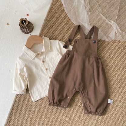 Spring and Autumn Baby Kids Single Breasted Long Sleeves Top and Sleeveless Onesies or Overalls Clothing Set, MyKids-USA®, Baby & Toddler Outfits, MyKids-USA -  -  -  -  -  -  - 