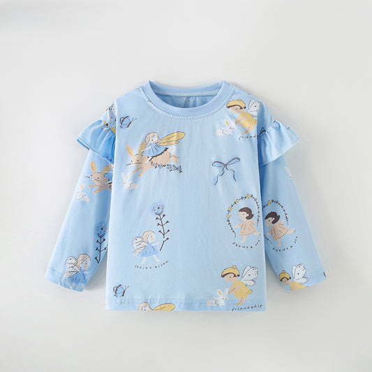 MyKids-USA® Baby Kids Girls Cartoon Pattern Long Sleeves Top